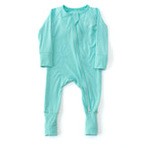 Organic Zipper Romper - Glacier Blue
